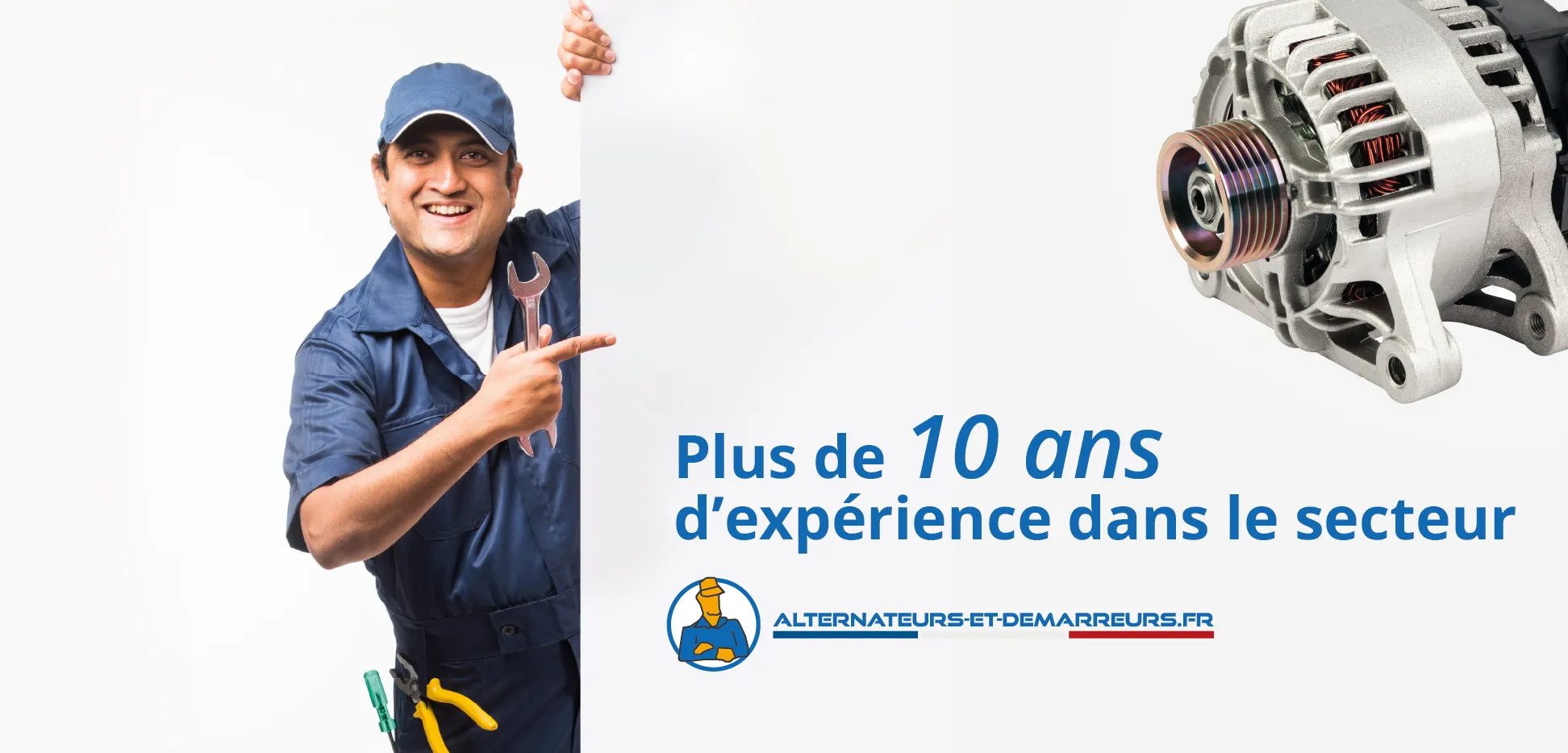 Bannière sur les 10 années d'expérience de notre entreprise dans le secteur.