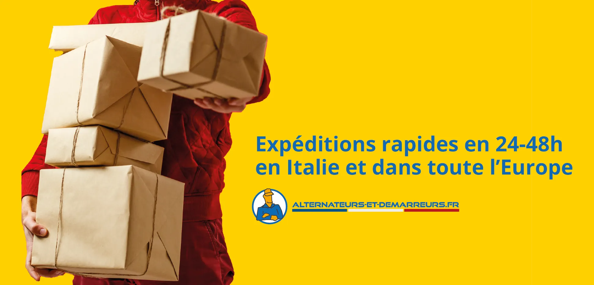 Bannière sur notre politique d'expédition rapide en 24/48 heures.